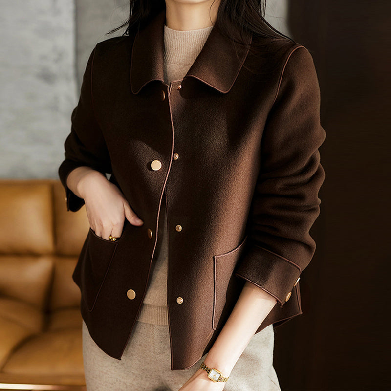 Veste Femme à Boutons - Col Chemise avec Poches Avant