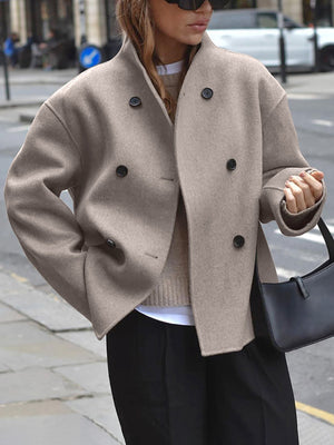 Manteau Cabans à Double Boutonnage pour Femme – Coupe Décontractée et Chaude pour l’Hiver