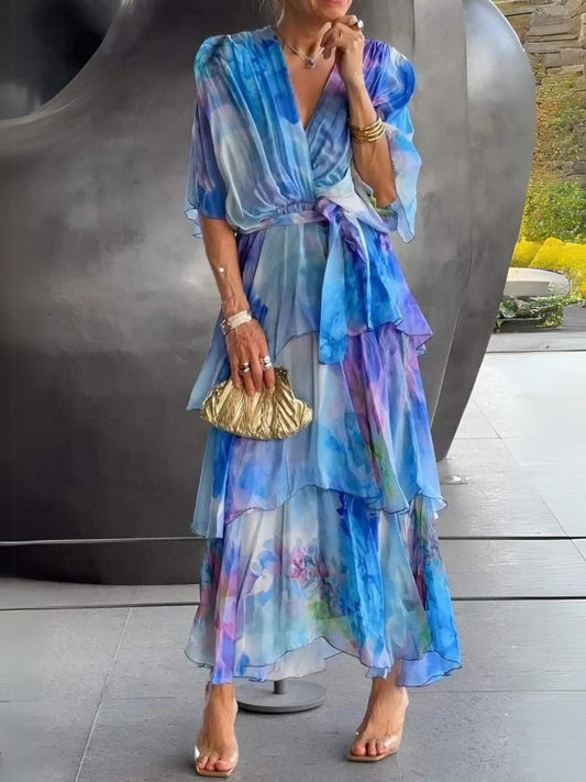 Robe élégante à col en V pour femme