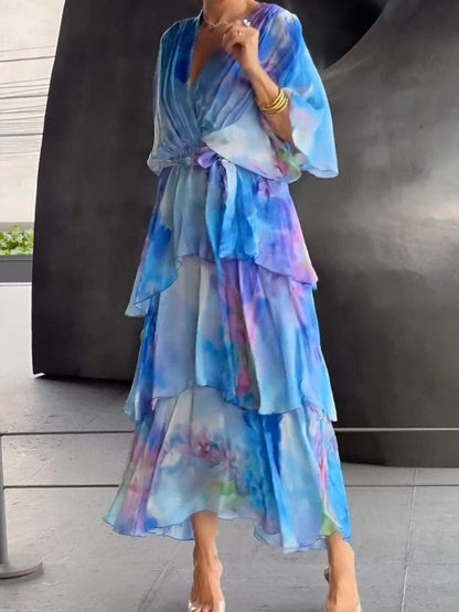 Robe élégante à col en V pour femme
