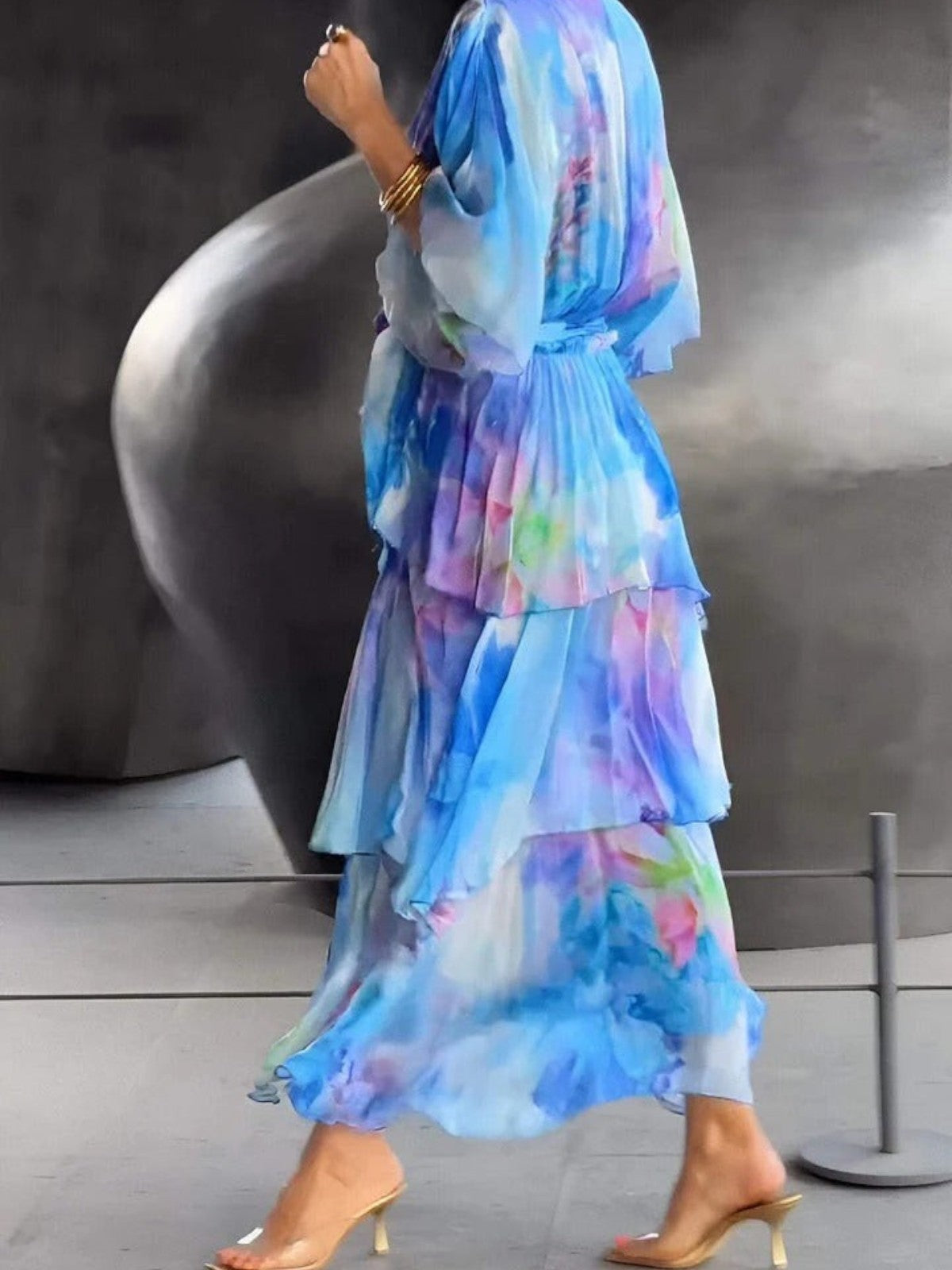 Robe élégante à col en V pour femme