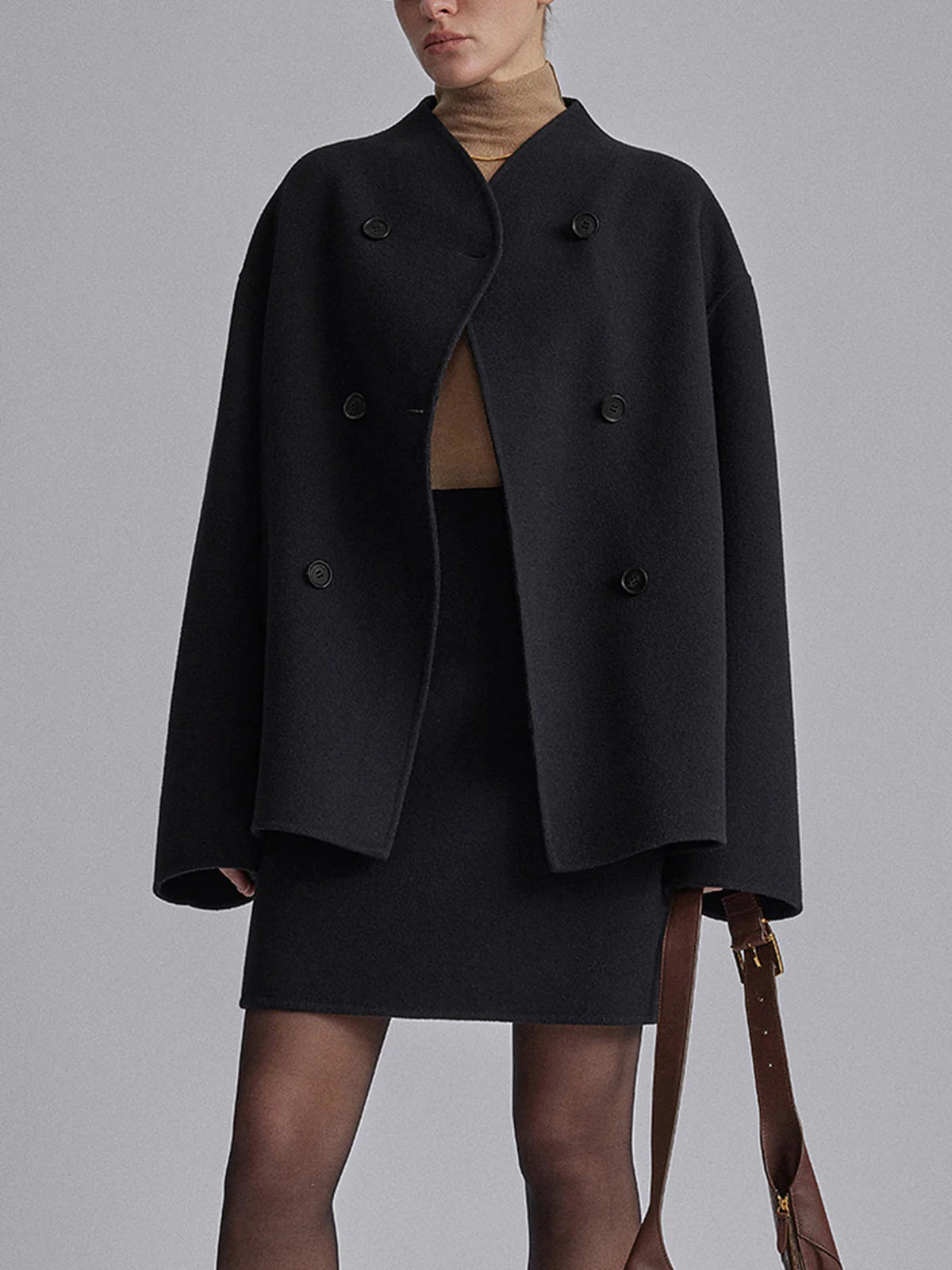 Manteau Cabans à Double Boutonnage pour Femme – Coupe Décontractée et Chaude pour l’Hiver