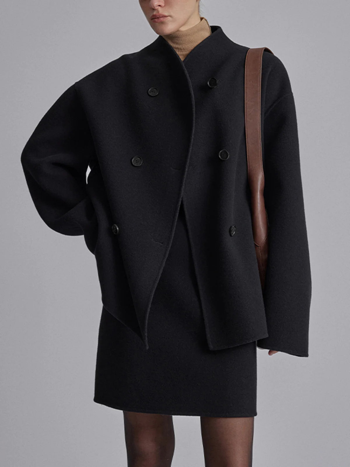 Manteau Cabans à Double Boutonnage pour Femme – Coupe Décontractée et Chaude pour l’Hiver