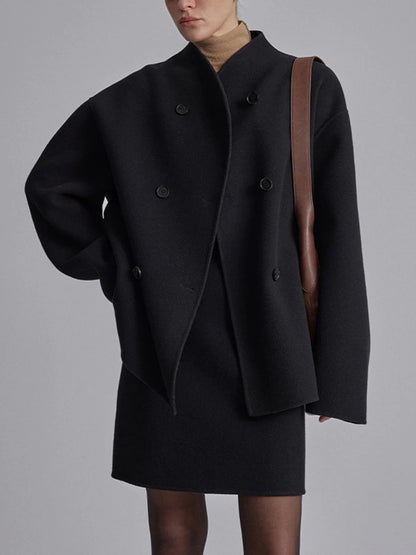 Manteau Cabans à Double Boutonnage pour Femme – Coupe Décontractée et Chaude pour l’Hiver