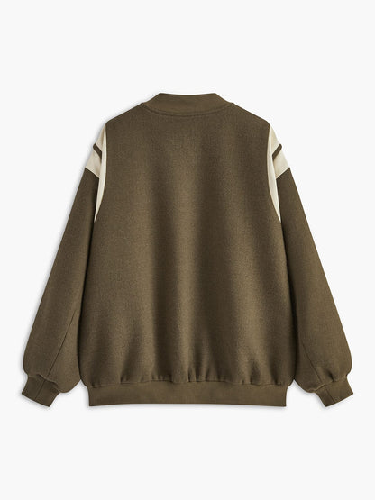 Veste Varsity Rétro Femme – Coupe Décontractée avec Manches à Rayures