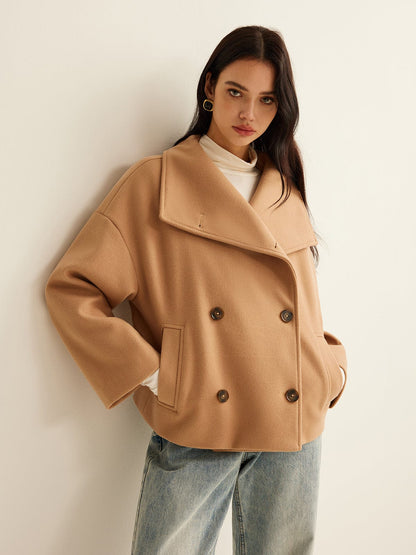 Manteau court oversize pour femme – Vêtements d'extérieur élégants et stylés à revers