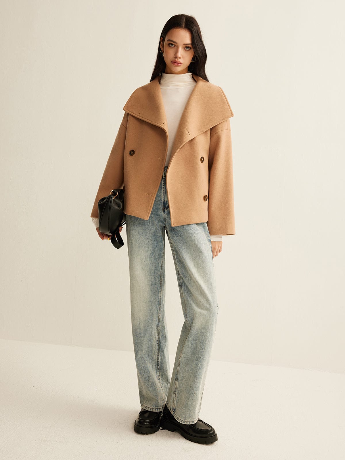 Manteau court oversize pour femme – Vêtements d'extérieur élégants et stylés à revers
