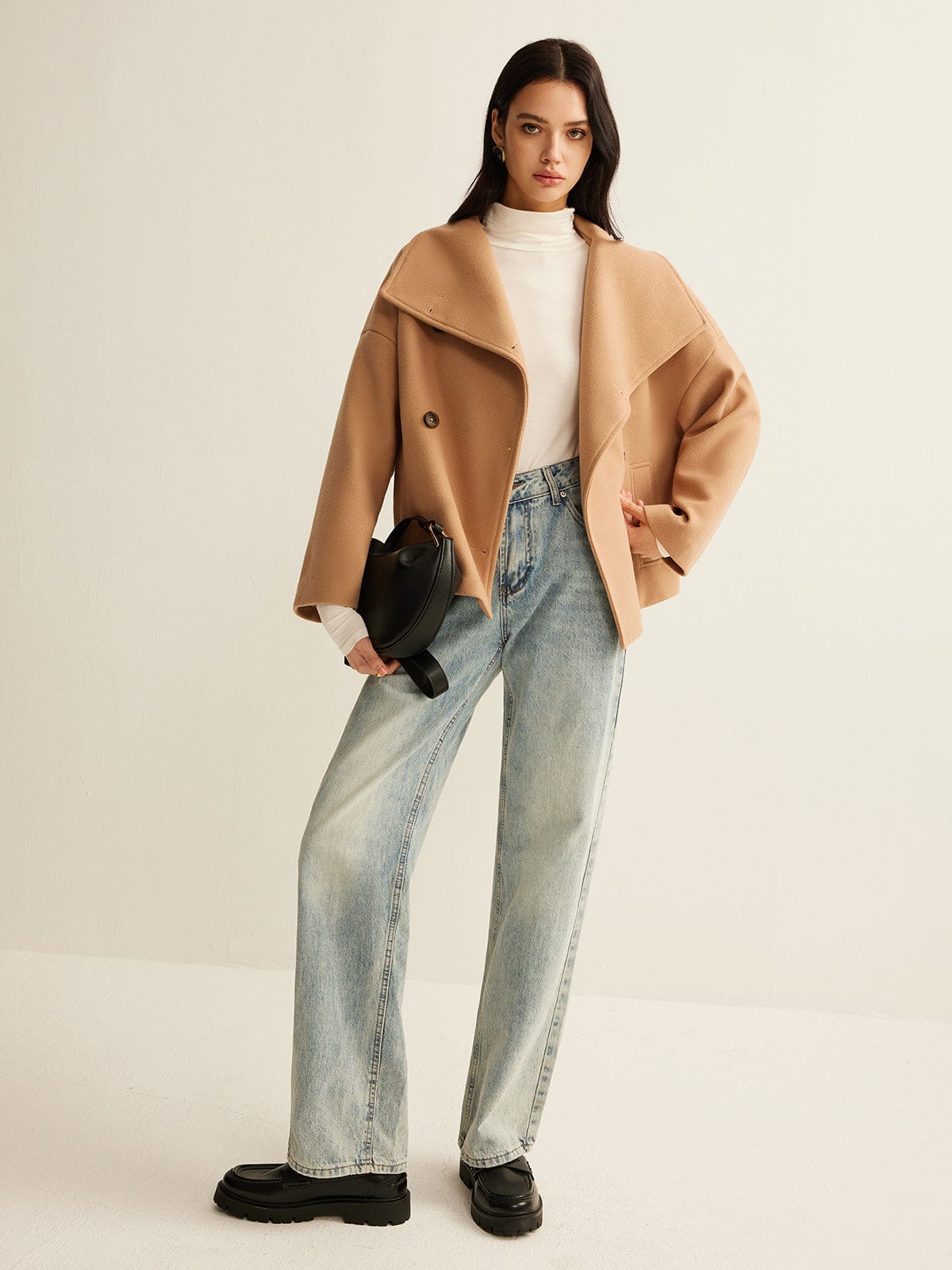 Manteau court oversize pour femme – Vêtements d'extérieur élégants et stylés à revers