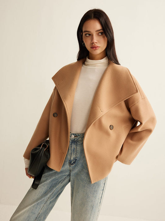 Manteau court oversize pour femme – Vêtements d'extérieur élégants et stylés à revers