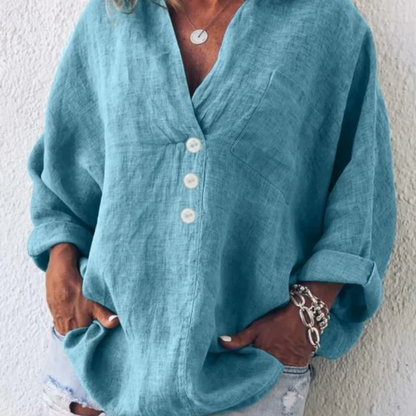 Blouse d'été pour femme à coupe ajustée et matière légère