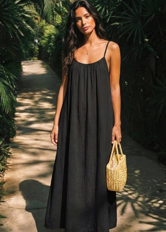 Abito donna con schiena scoperta e spalline sottili - Fluido ed elegante