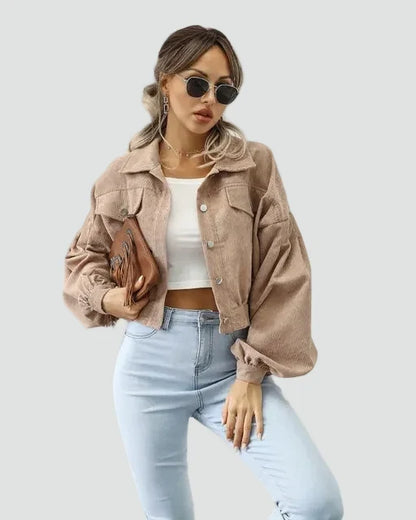Women's corduroy bomber jacket - Casual and modern