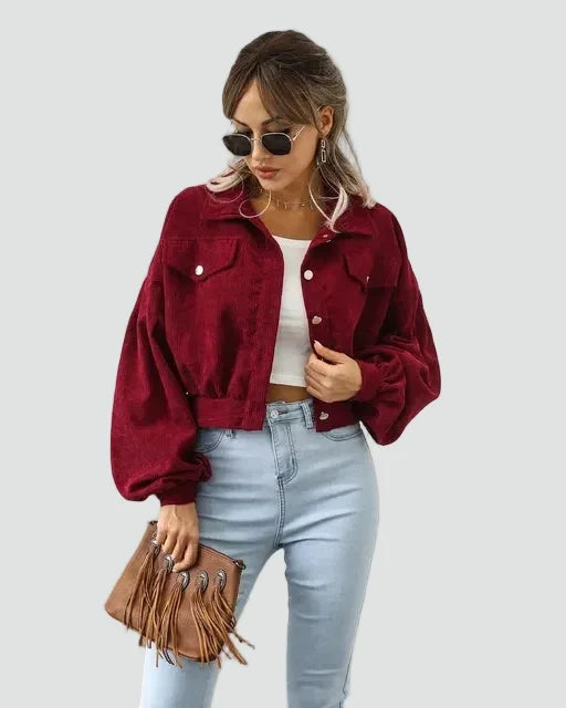 Women's corduroy bomber jacket - Casual and modern
