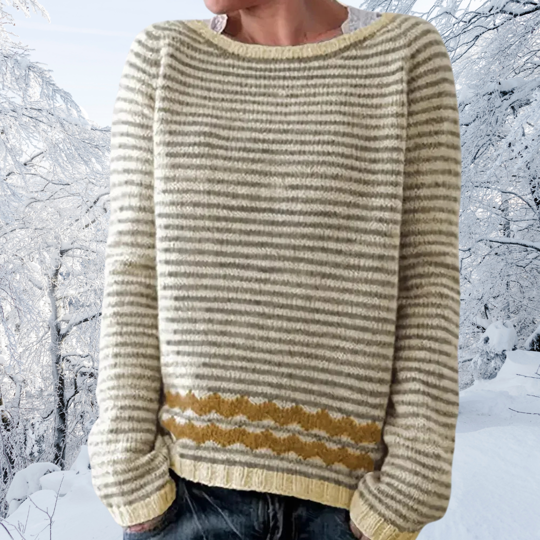 Pull rayé décontracté à coupe ample pour femme – Tricots douce confortable