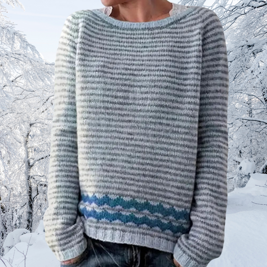 Pull rayé décontracté à coupe ample pour femme – Tricots douce confortable