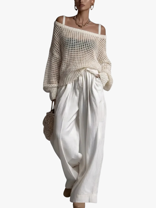 Chic Women’s Two-Piece Set – Modern, Elegant, and Flowing Style.
