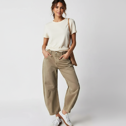 Jean baggy femme a coupe ample - Decontracte et tendance