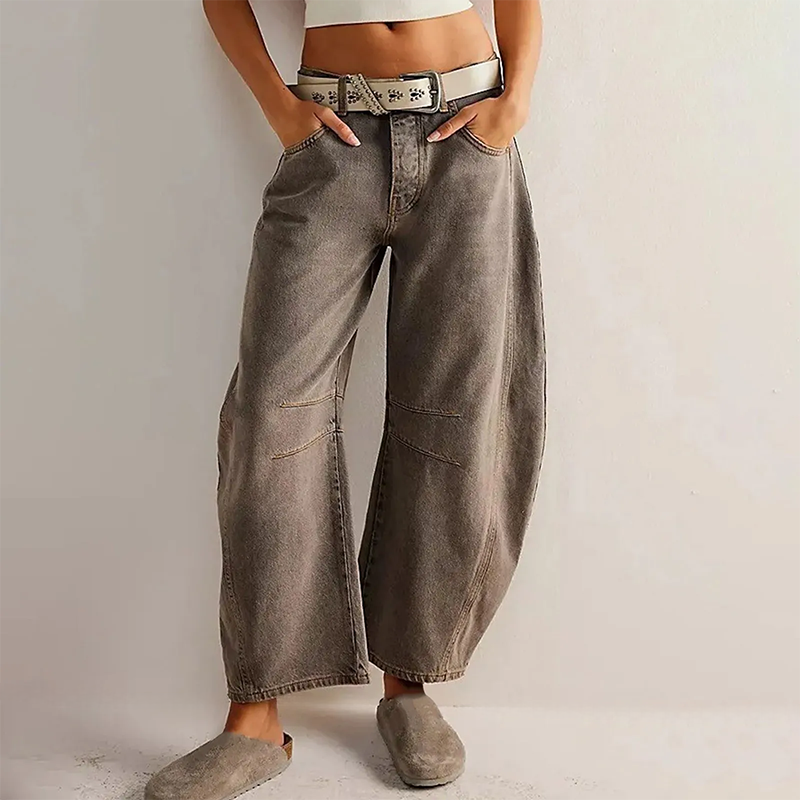 Jean baggy femme a coupe ample - Decontracte et tendance