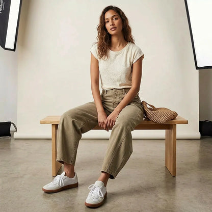Jean baggy femme a coupe ample - Decontracte et tendance