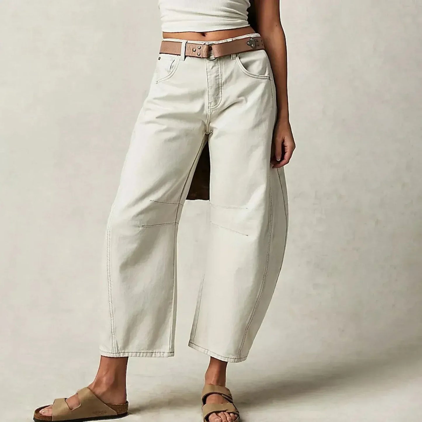 Jean baggy femme a coupe ample - Decontracte et tendance