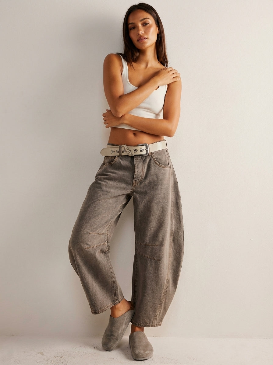 Jean baggy femme a coupe ample - Decontracte et tendance