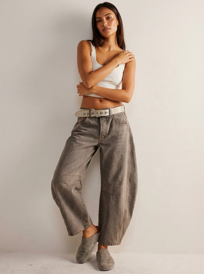 Jean baggy femme a coupe ample - Decontracte et tendance