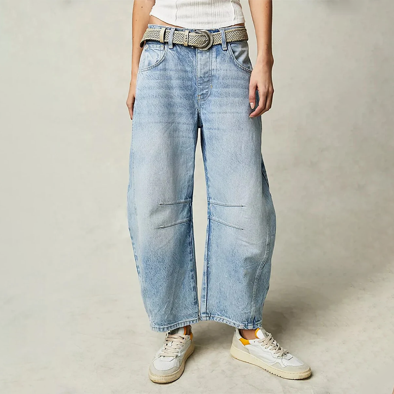 Jean baggy femme a coupe ample - Decontracte et tendance
