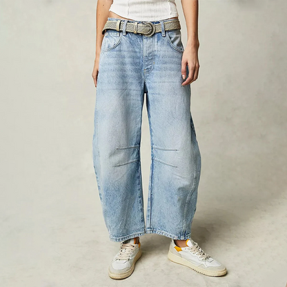 Jean baggy femme a coupe ample - Decontracte et tendance