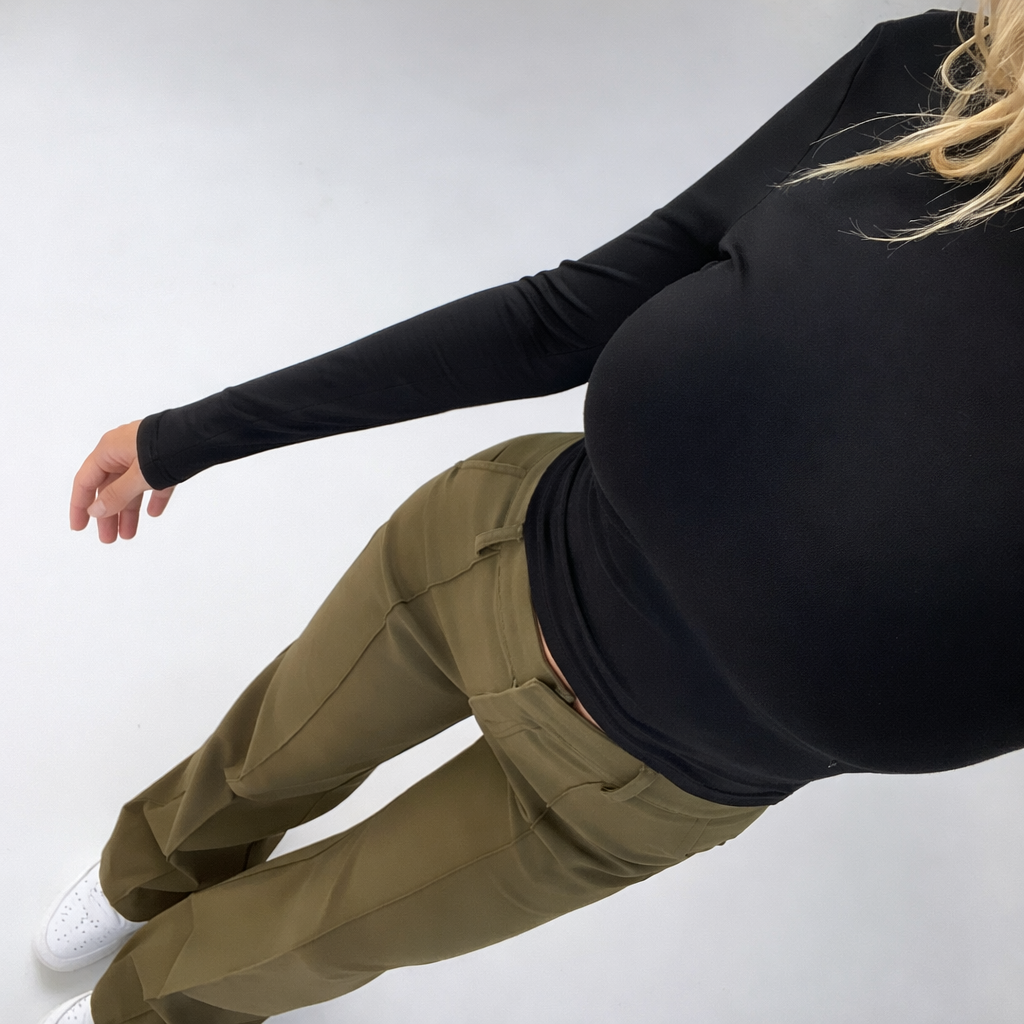 Pantalon Taille Haute Femme – Coupe Droite Élégante et Polyvalente