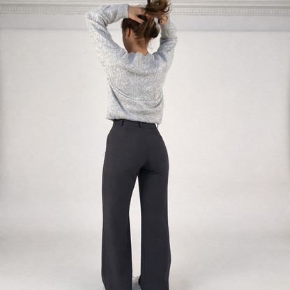 Pantalon Taille Haute Femme – Coupe Droite Élégante et Polyvalente