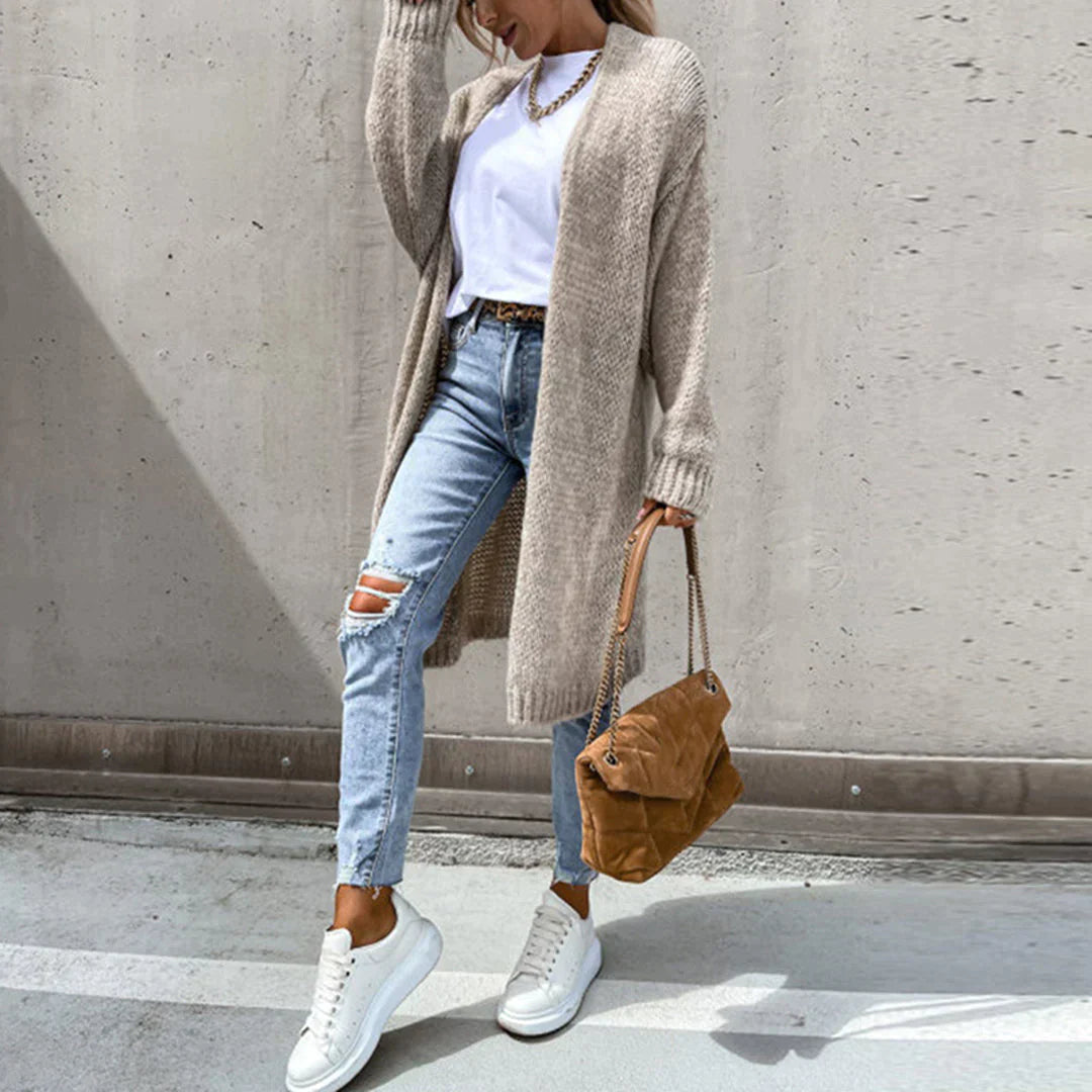 Cardigan Long Oversize pour Femme – Tricot Libre et Confortable