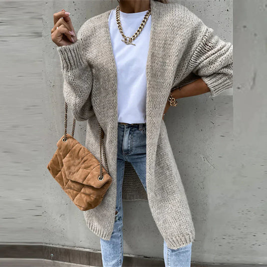 Cardigan Long Oversize pour Femme – Tricot Libre et Confortable