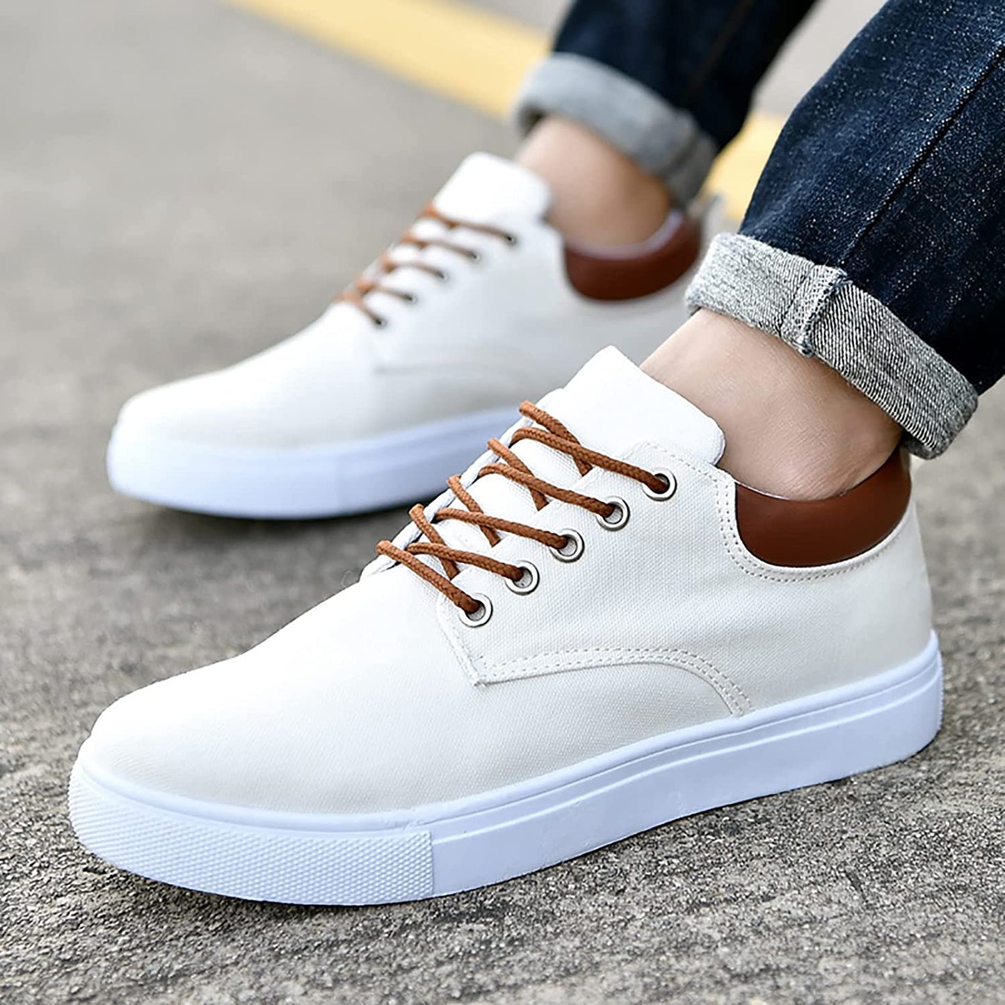 Homme Baskets cool avec semelles blanches