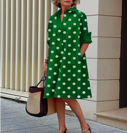 Robe midi décontractée pour femme en coton et lin – Coupe confortable pour tous les jours