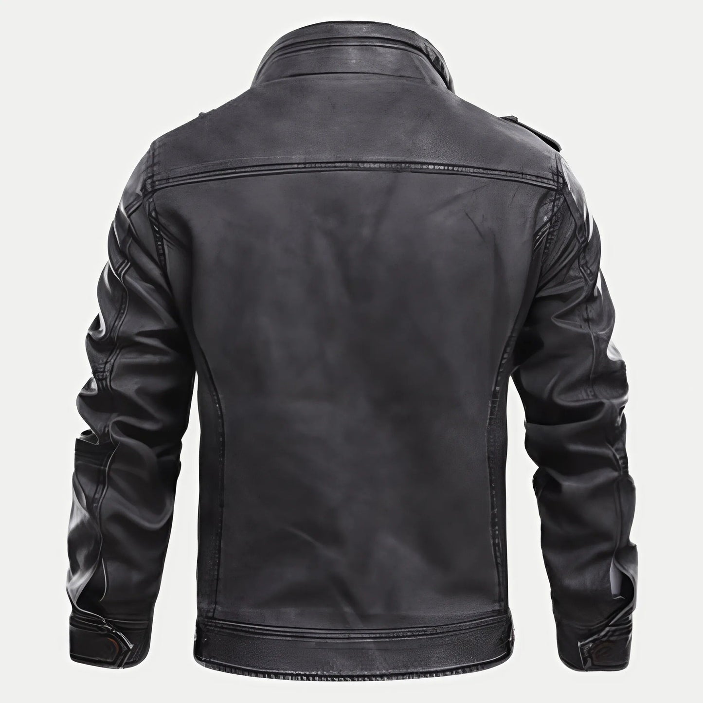 Veste en cuir noir classique de qualité supérieure pour hommes