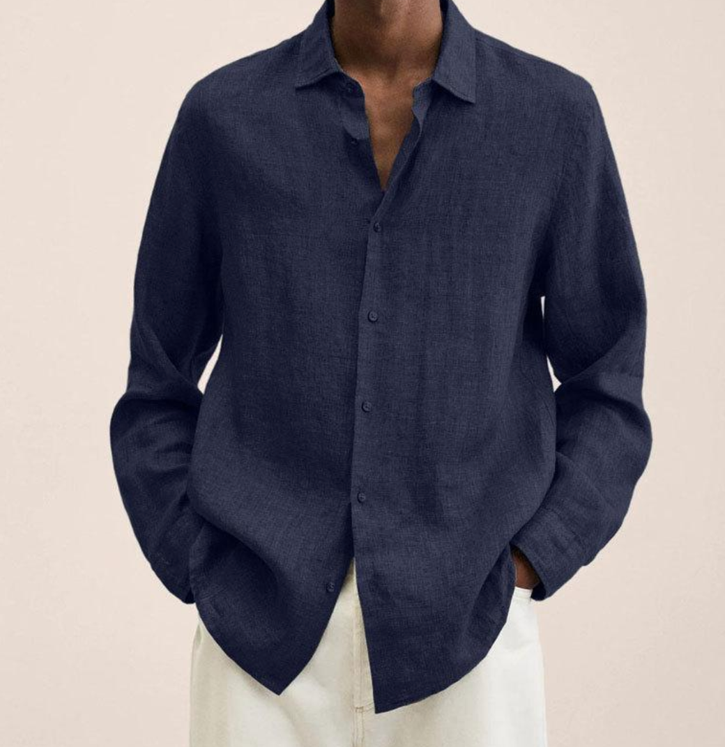 Chemise Homme en Lin Respirant à Manches Longues – Légère et Élégante