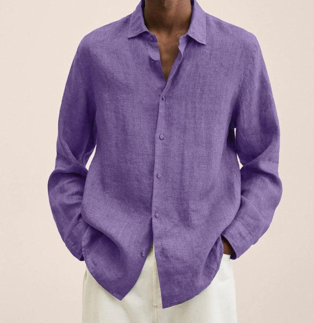 Chemise Homme en Lin Respirant à Manches Longues – Légère et Élégante