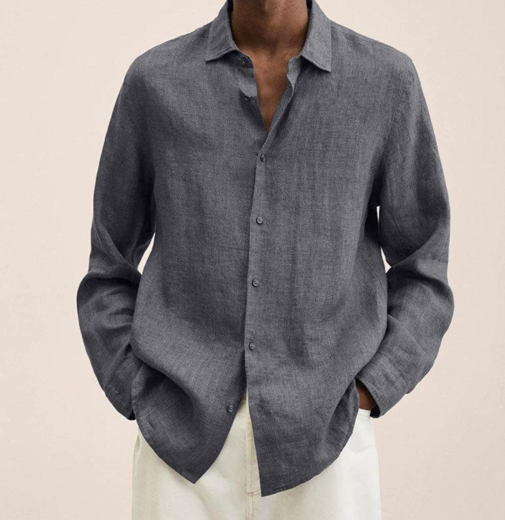 Chemise Homme en Lin Respirant à Manches Longues – Légère et Élégante