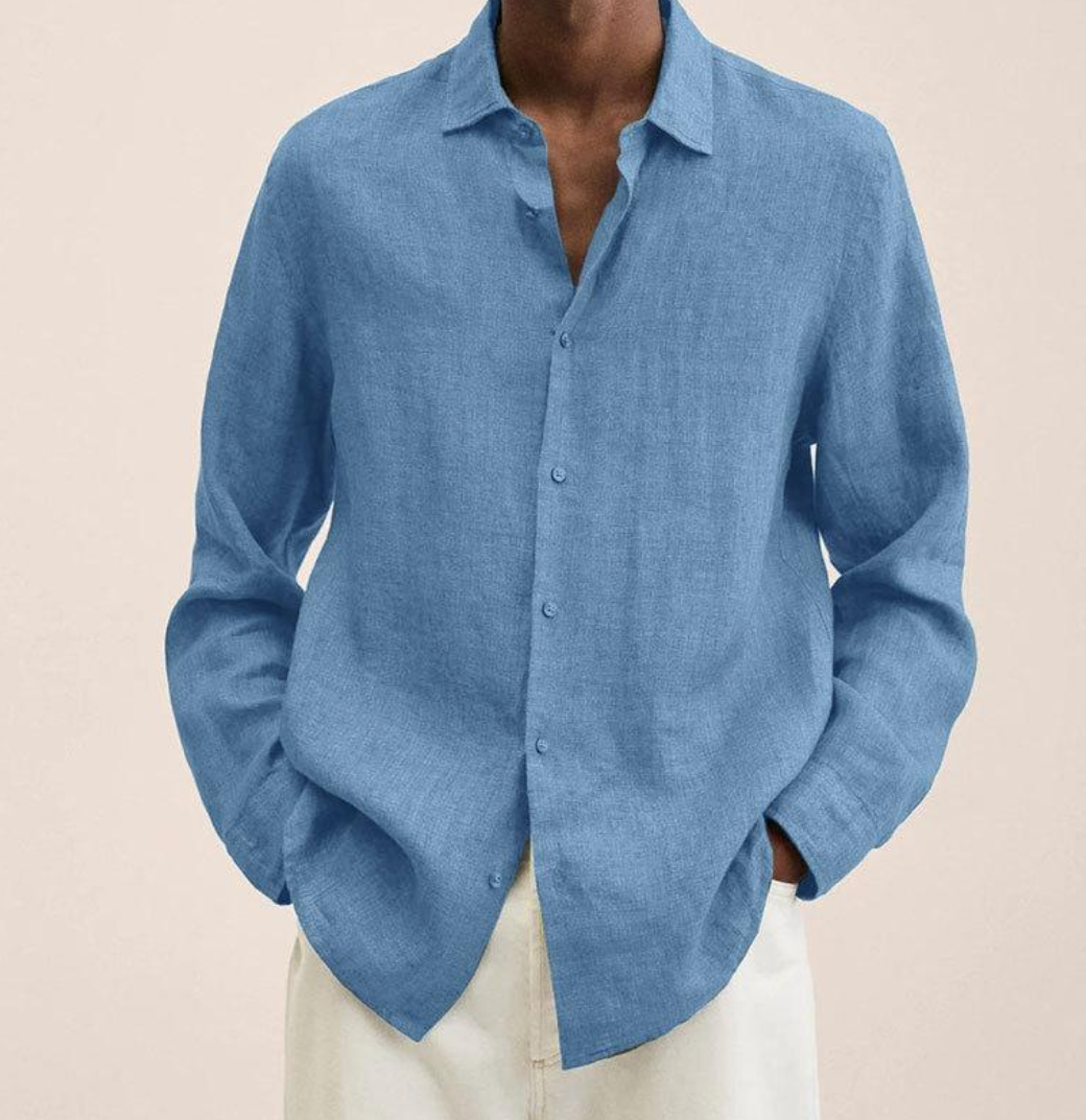 Chemise Homme en Lin Respirant à Manches Longues – Légère et Élégante