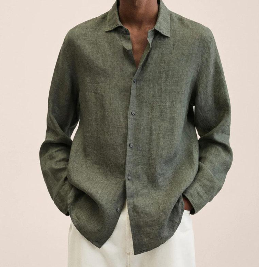 Chemise Homme en Lin Respirant à Manches Longues – Légère et Élégante