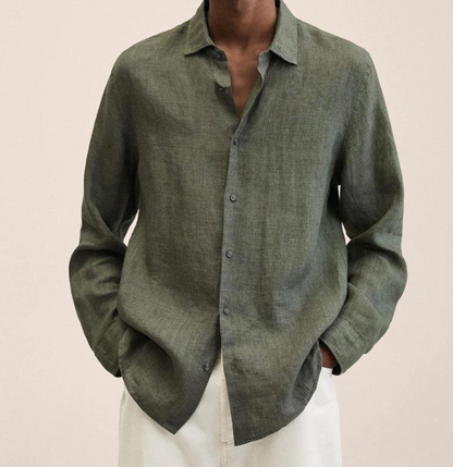 Chemise Homme en Lin Respirant à Manches Longues – Légère et Élégante
