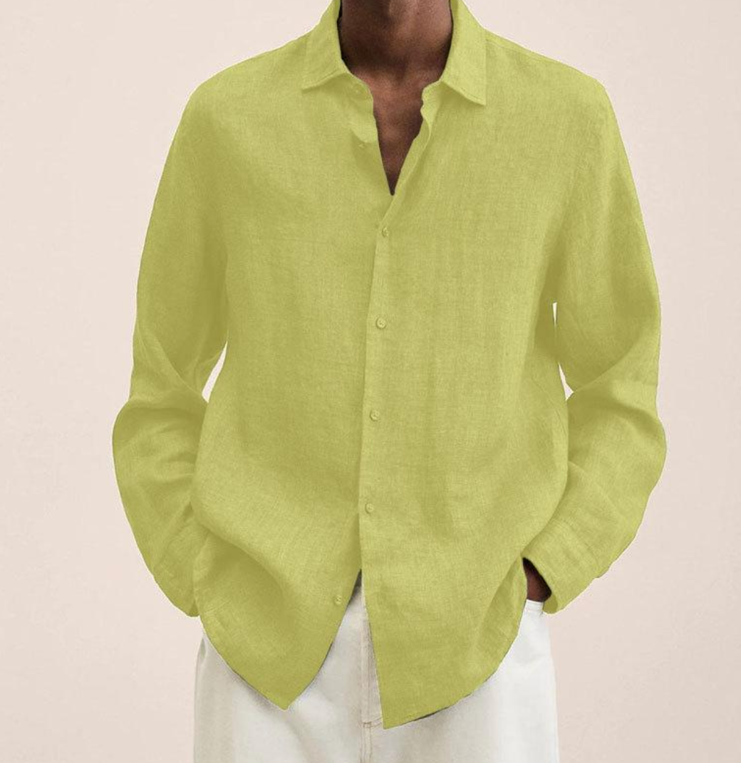 Chemise Homme en Lin Respirant à Manches Longues – Légère et Élégante