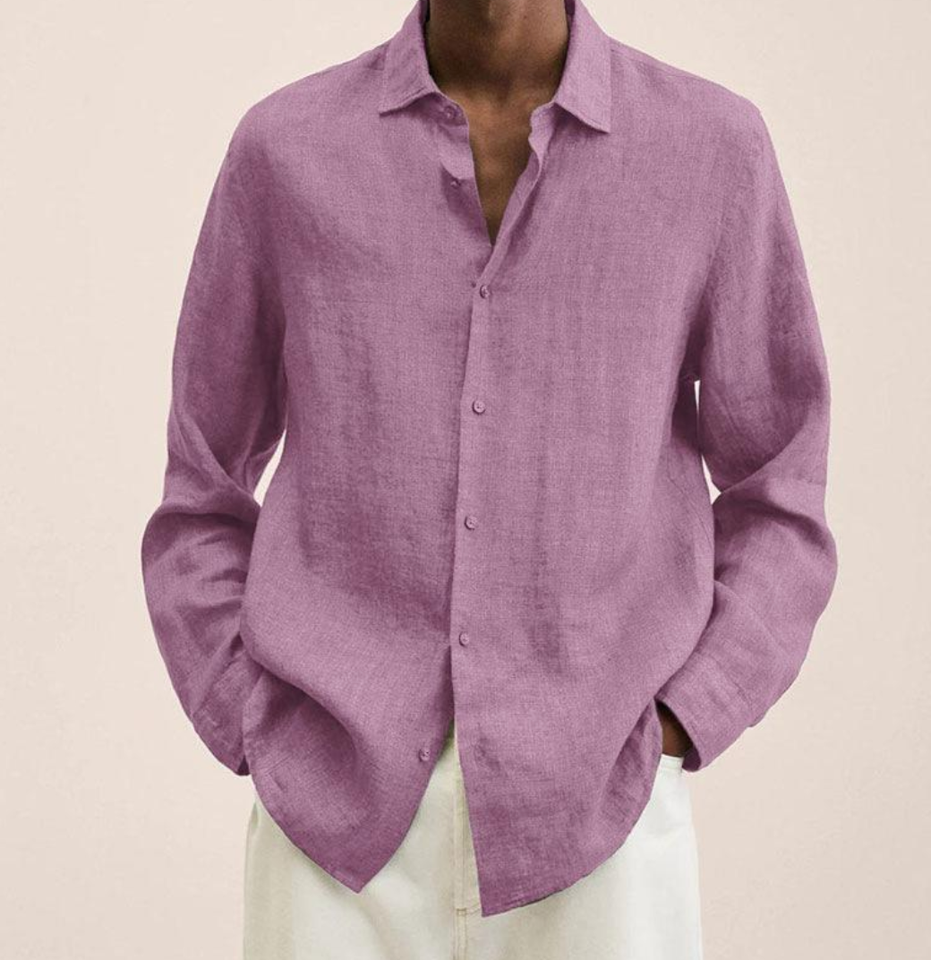 Chemise Homme en Lin Respirant à Manches Longues – Légère et Élégante
