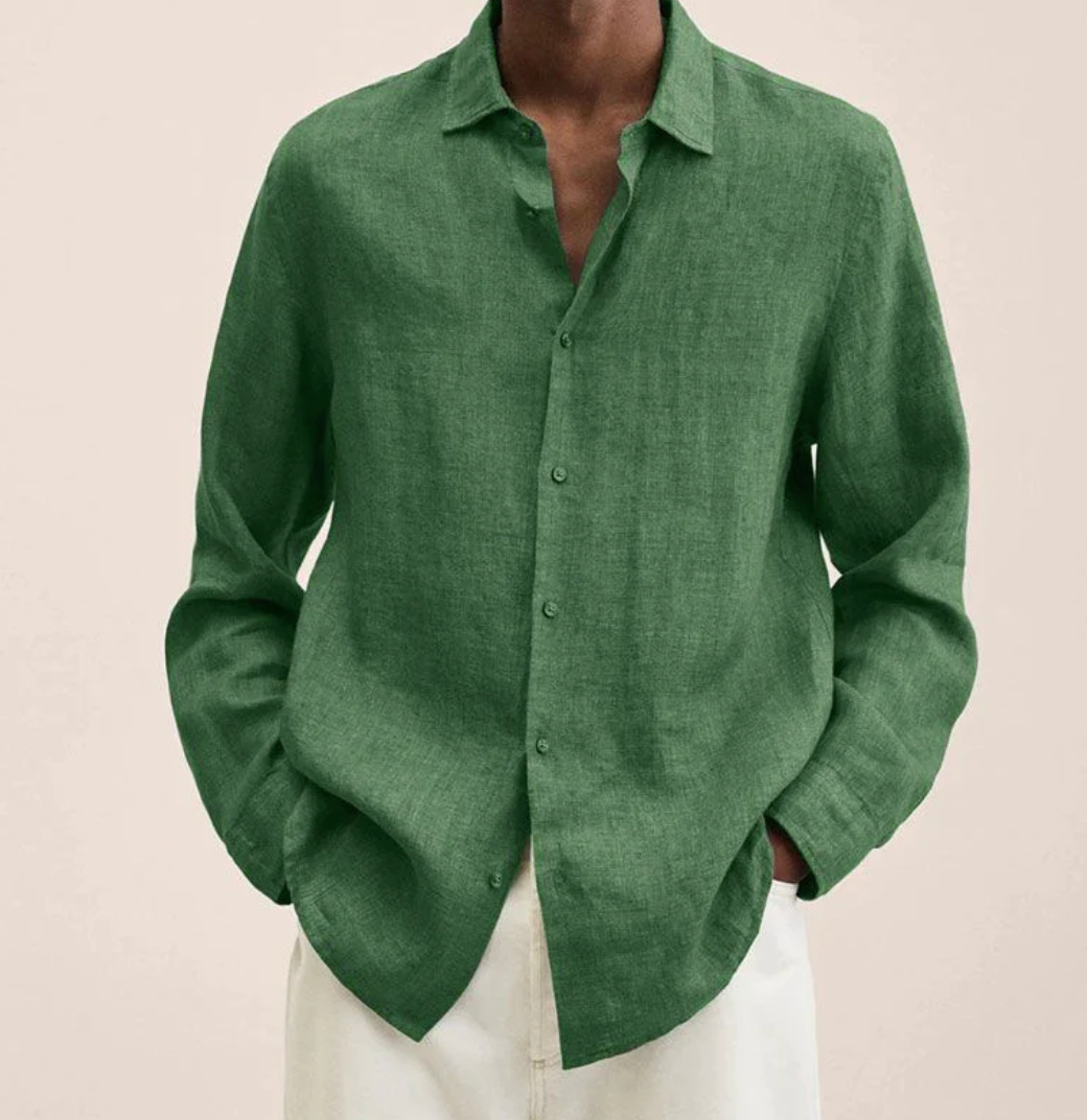 Chemise Homme en Lin Respirant à Manches Longues – Légère et Élégante