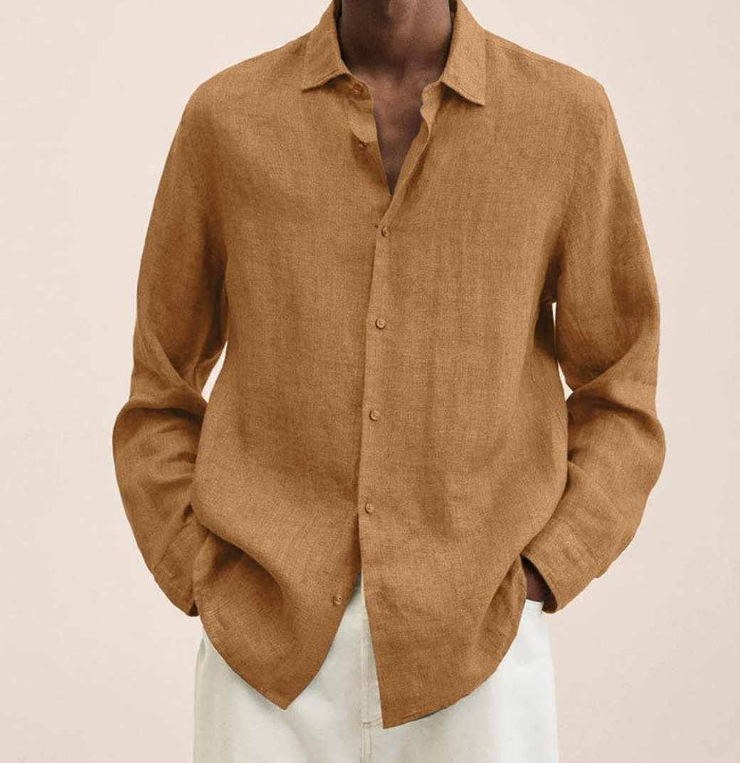 Chemise Homme en Lin Respirant à Manches Longues – Légère et Élégante