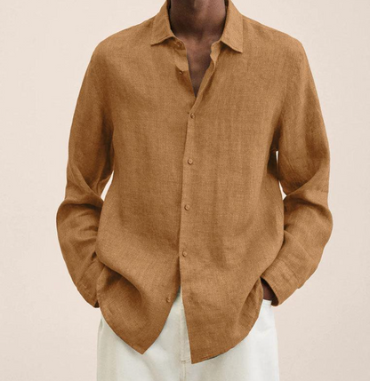 Chemise Homme en Lin Respirant à Manches Longues – Légère et Élégante