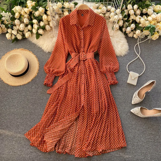 Elegant Polka Dot Dress for Women – Chic and Casual Style for Work or Parties