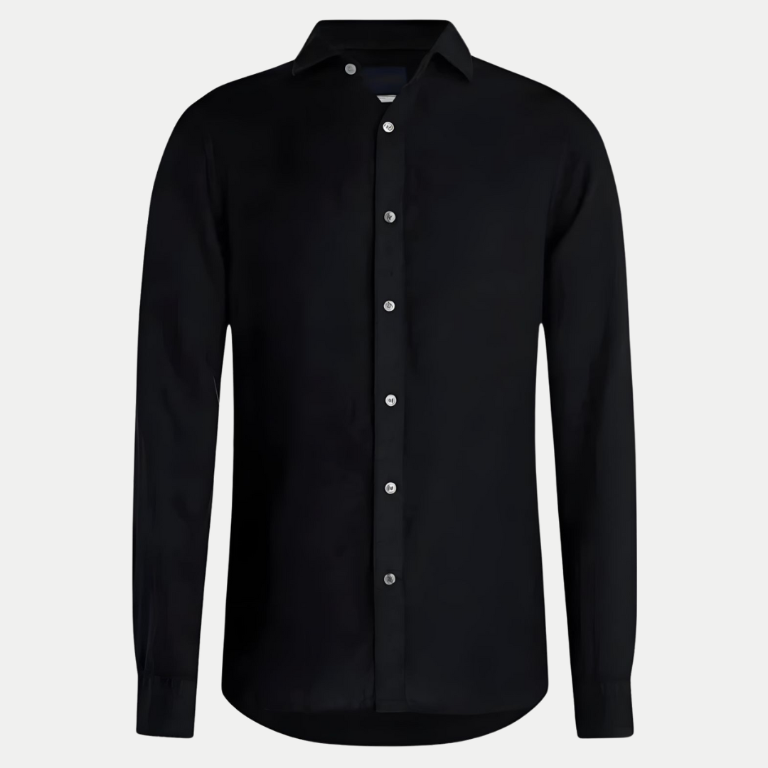 Chemise confortable en coton égyptien noir pour hommes