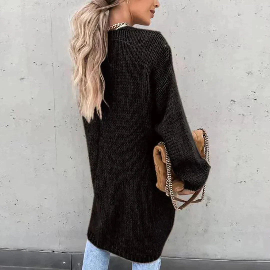 Cardigan Long Oversize pour Femme – Tricot Libre et Confortable
