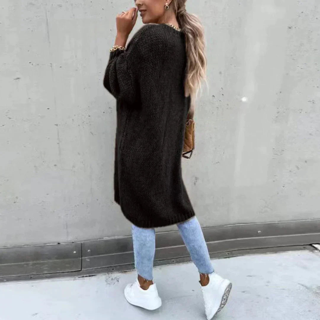 Cardigan Long Oversize pour Femme – Tricot Libre et Confortable